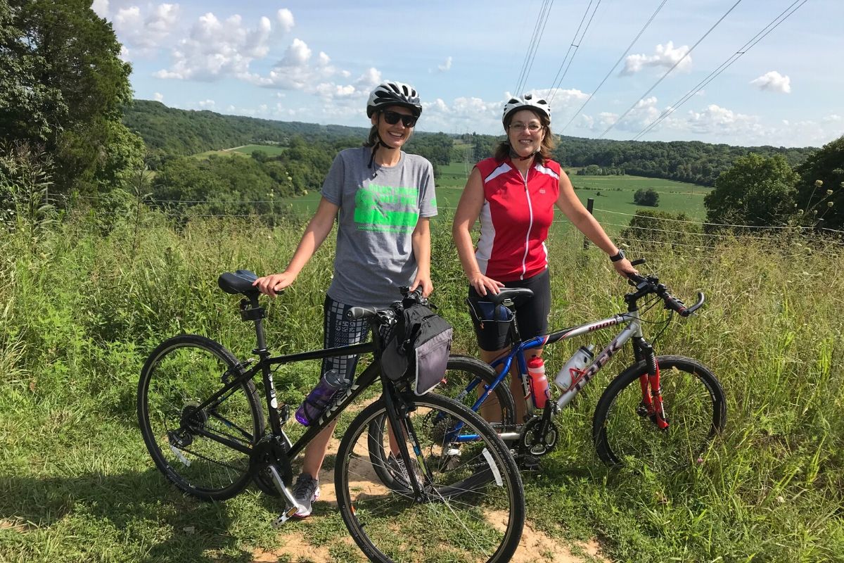 Sister Chris (left) and Sister Lisa on the Parklands ride